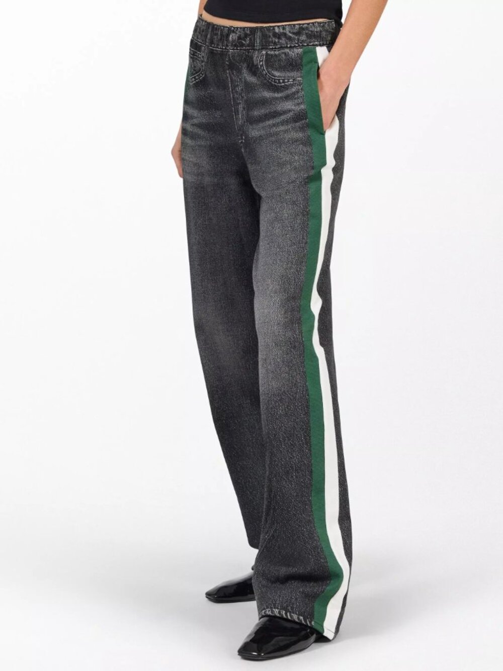 Rag & Bone rb Miramar Sport Stripe Track Pant Washed Back Green White Stripe XS - Picture 3 of 10